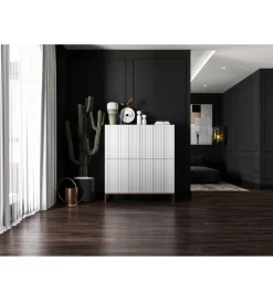 Polski Design ML Komoda wysoka ELPIS 112 cm biała