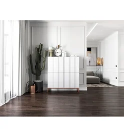 Polski Design ML Komoda wysoka ELPIS 112 cm biała