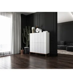 Polski Design ML Komoda wysoka ELPIS 112 cm biała
