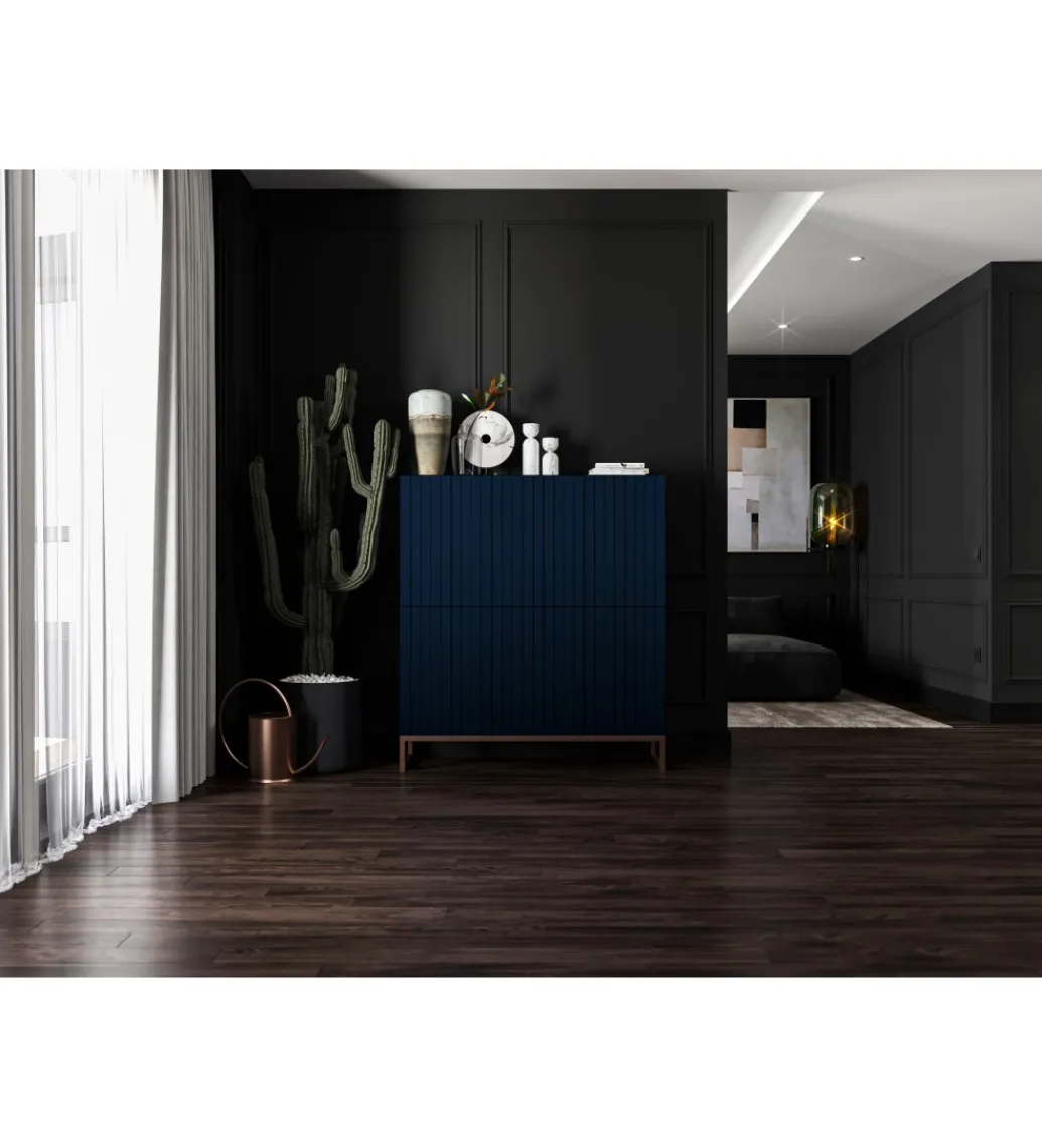 Polski Design ML Komoda wysoka ELPIS 112 cm granatowa