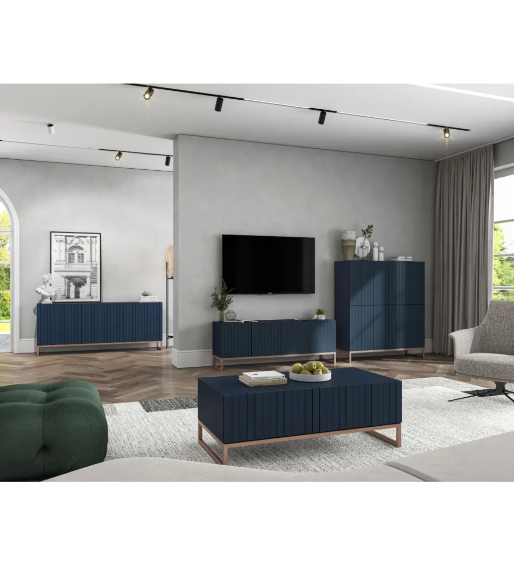 Polski Design ML Komoda wysoka ELPIS 112 cm granatowa