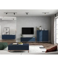 Polski Design ML Komoda wysoka ELPIS 112 cm granatowa