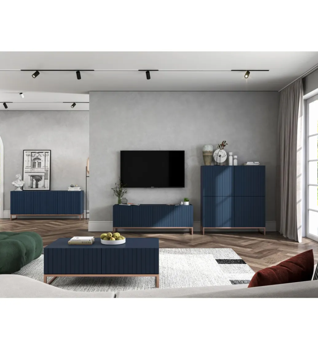 Polski Design ML Komoda wysoka ELPIS 112 cm granatowa