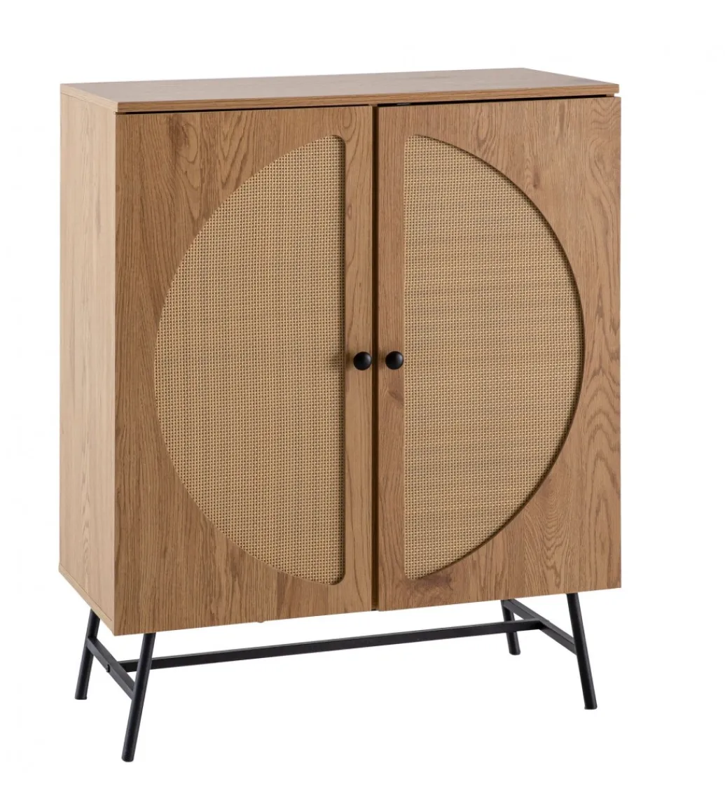 WOHNLING, GERMANY Komoda wysoka FONTA 80 cm w optyce dębu