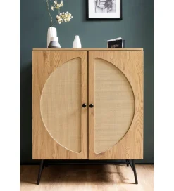 WOHNLING, GERMANY Komoda wysoka FONTA 80 cm w optyce dębu