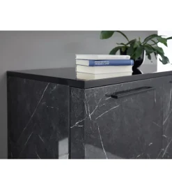 MCA Linia Włoska Komoda wysoka MANGO 106 cm W Optyce Antracytowego Marmuru