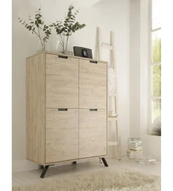MCA Linia Włoska Komoda wysoka PALMA 106 cm w kolorze dębowym