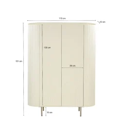 LF-Design Komoda wysoka PATOU 150 cm jasnobeżowy drewno mango