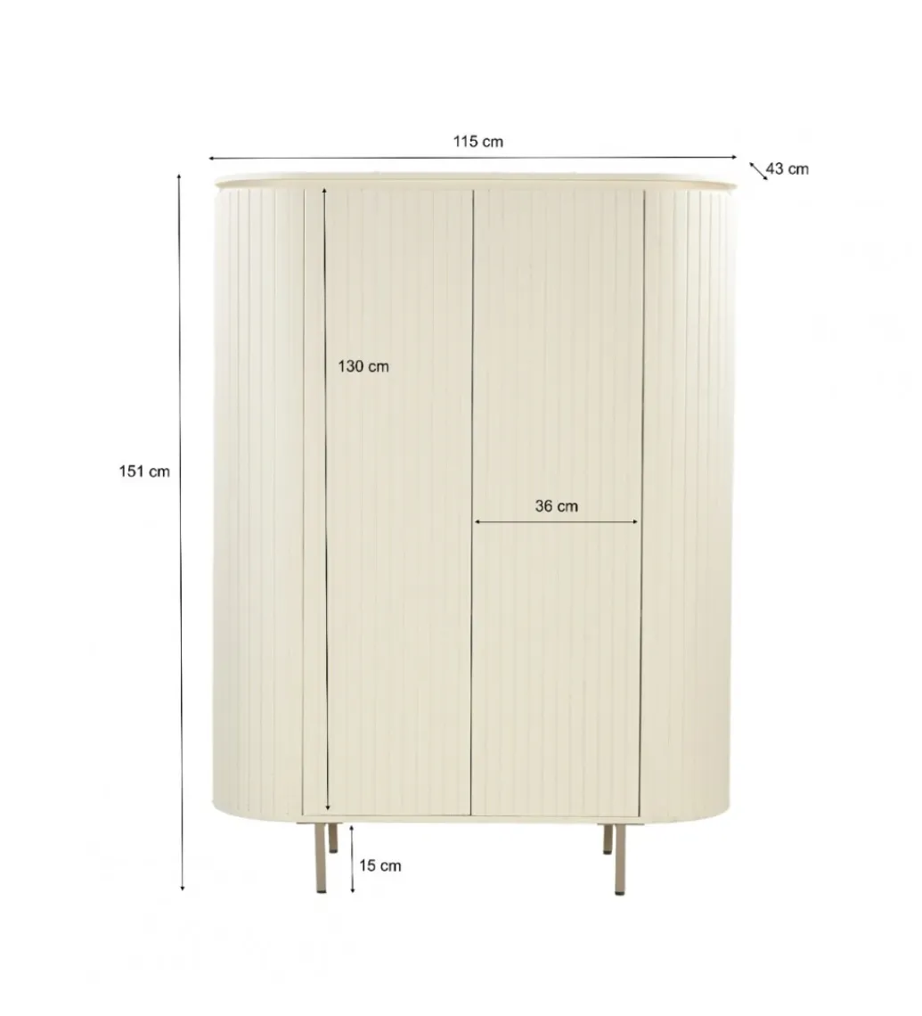 LF-Design Komoda wysoka PATOU 150 cm jasnobeżowy drewno mango