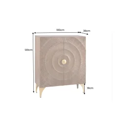 Invicta Interior - przedsprzedaż Komoda wysoka SWEET GOLDEN SUNSET 120 cm drewno mango brązowa