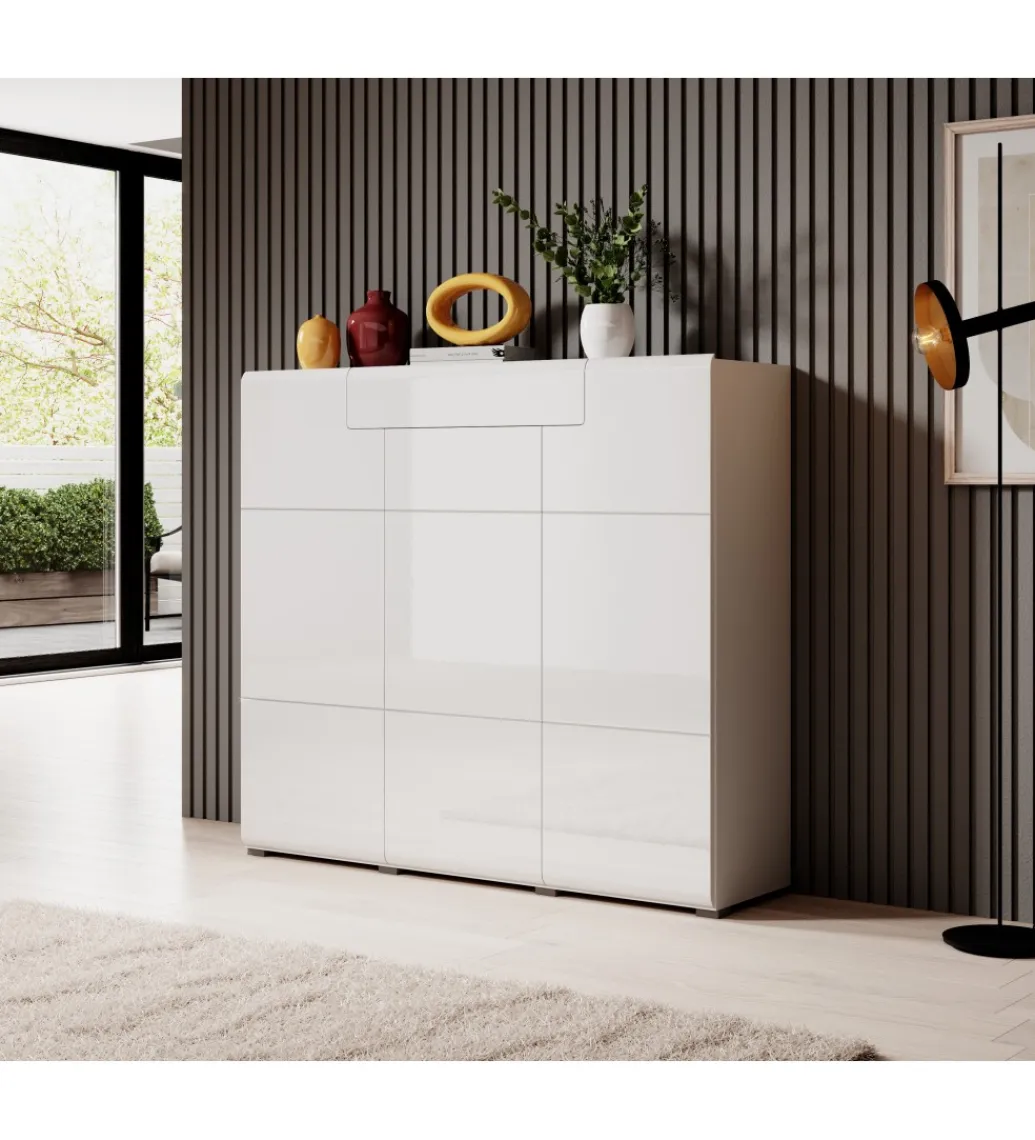Helvetia Komoda wysoka TOLEDO 147 cm biała