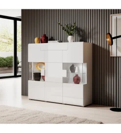 Helvetia Komoda wysoka TOLEDO 147 cm biała