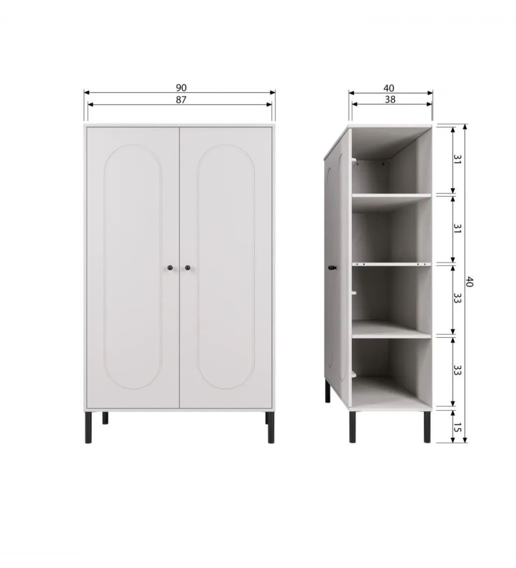 WOOOD Komoda XINA 149 cm zimna szarość