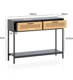 WOHNLING, GERMANY Konsola Ambert 100 cm czarna