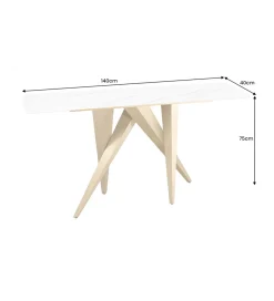 Invicta Interior Konsola ART LIVING 140 cm blat z białego marmuru