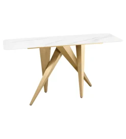 Invicta Interior Konsola ART LIVING 140 cm blat z białego marmuru