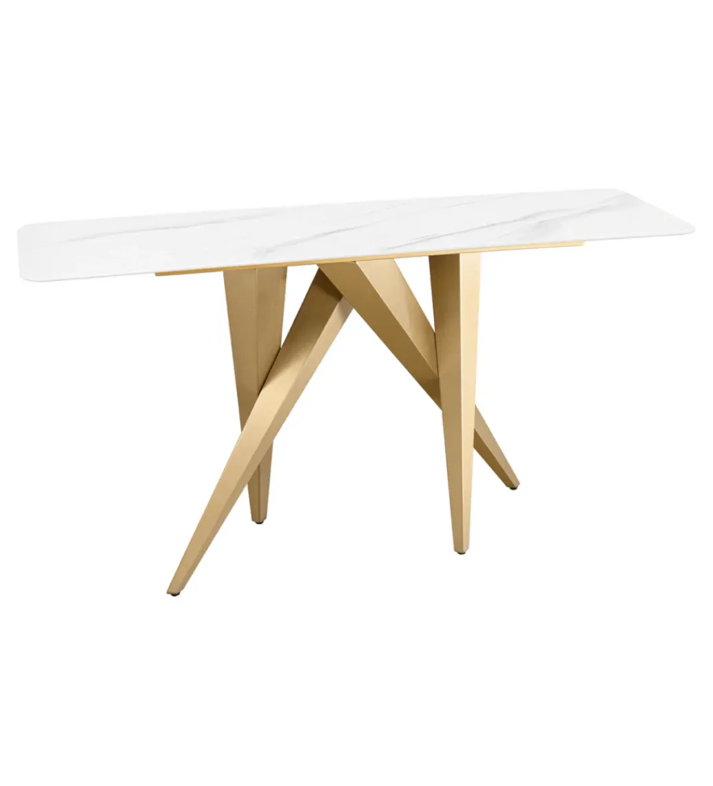 Invicta Interior Konsola ART LIVING 140 cm blat z białego marmuru