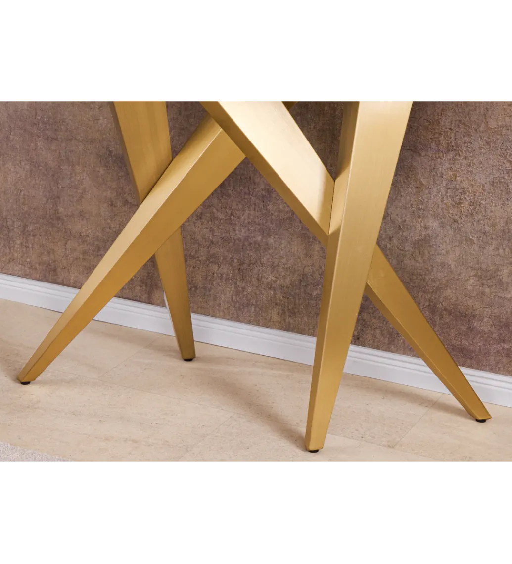 Invicta Interior Konsola ART LIVING 140 cm blat z białego marmuru