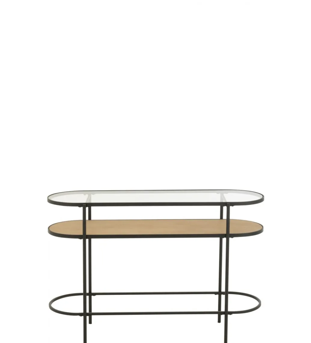 J-Line Konsola IVY 120 cm naturalna czarna