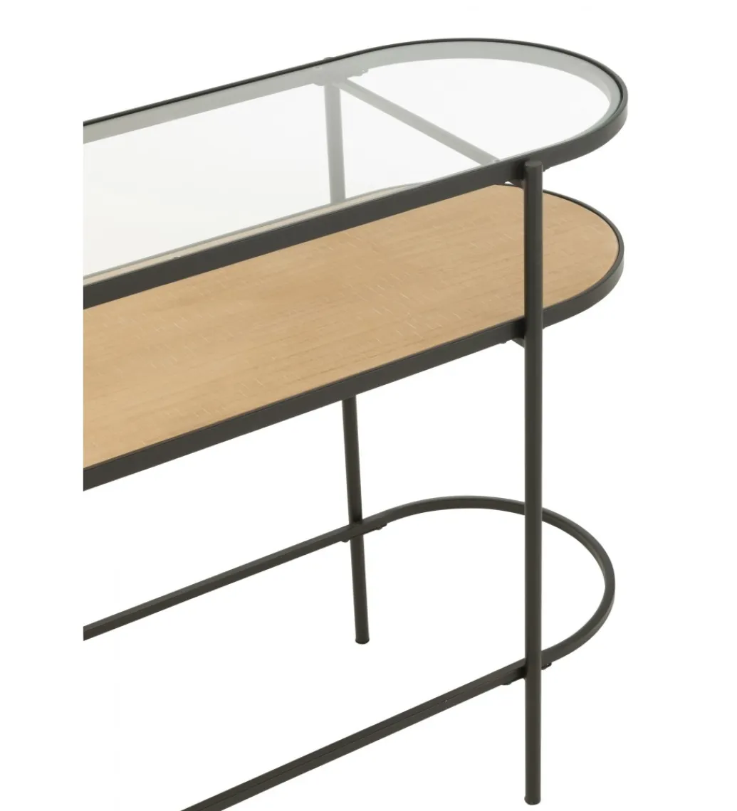 J-Line Konsola IVY 120 cm naturalna czarna