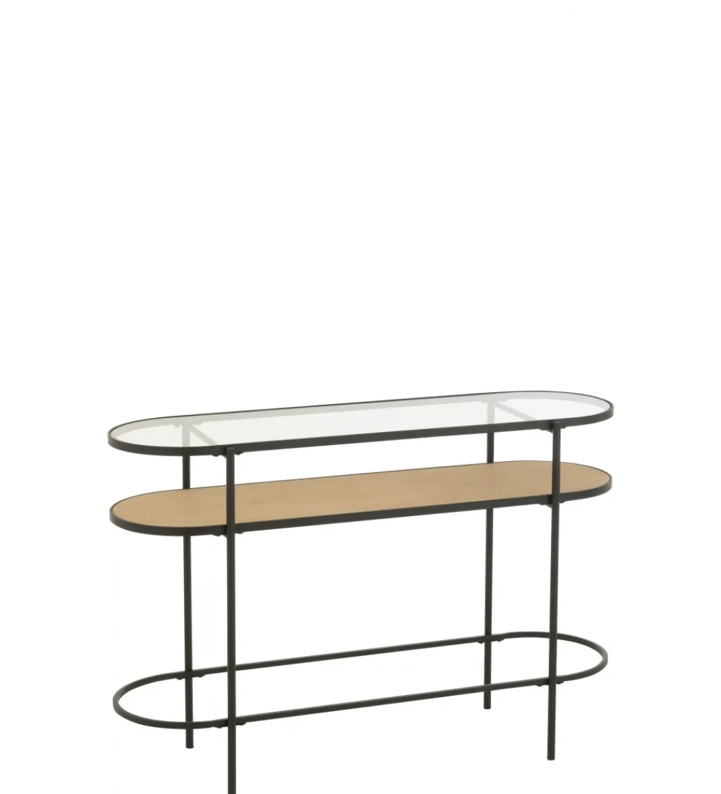 J-Line Konsola IVY 120 cm naturalna czarna