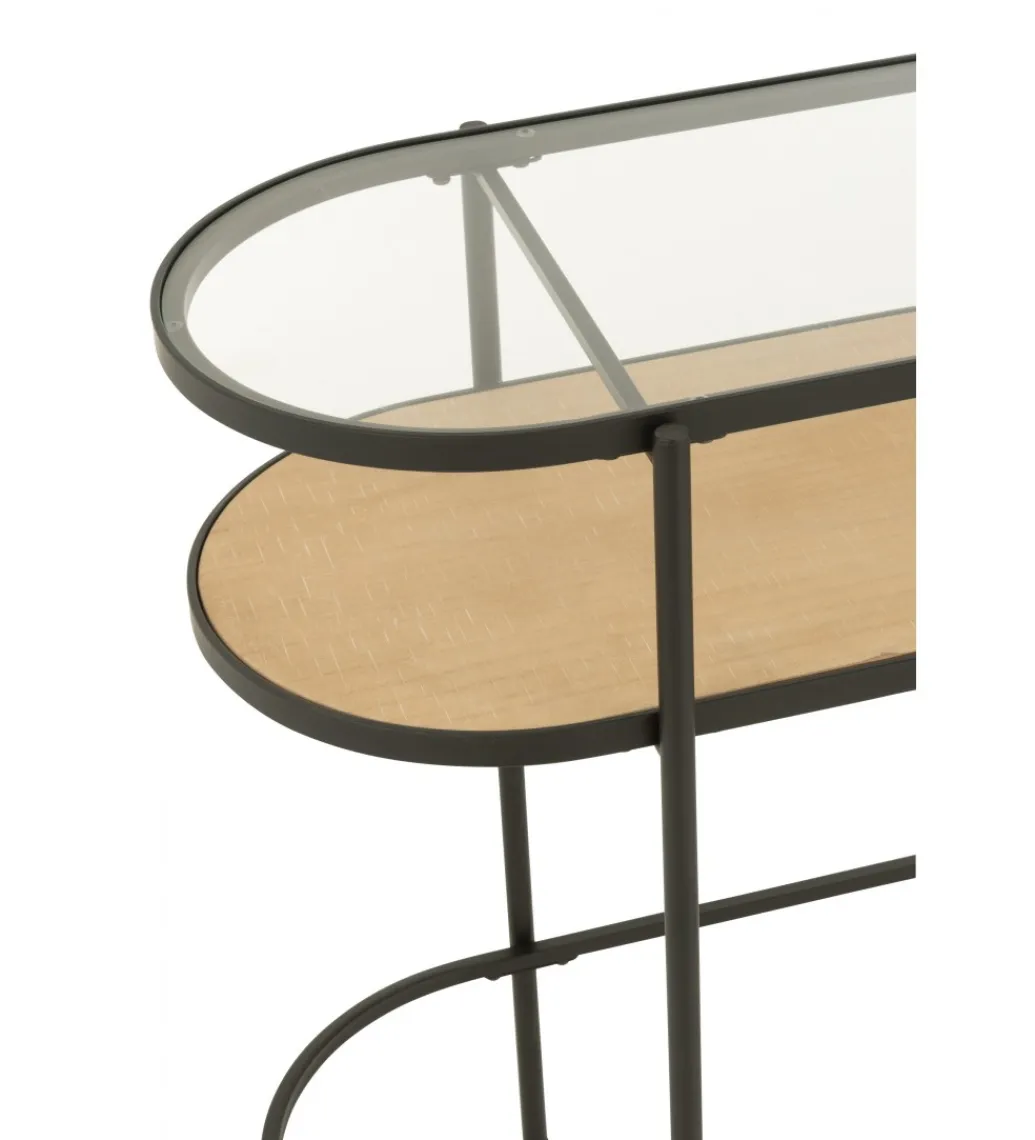 J-Line Konsola IVY 120 cm naturalna czarna