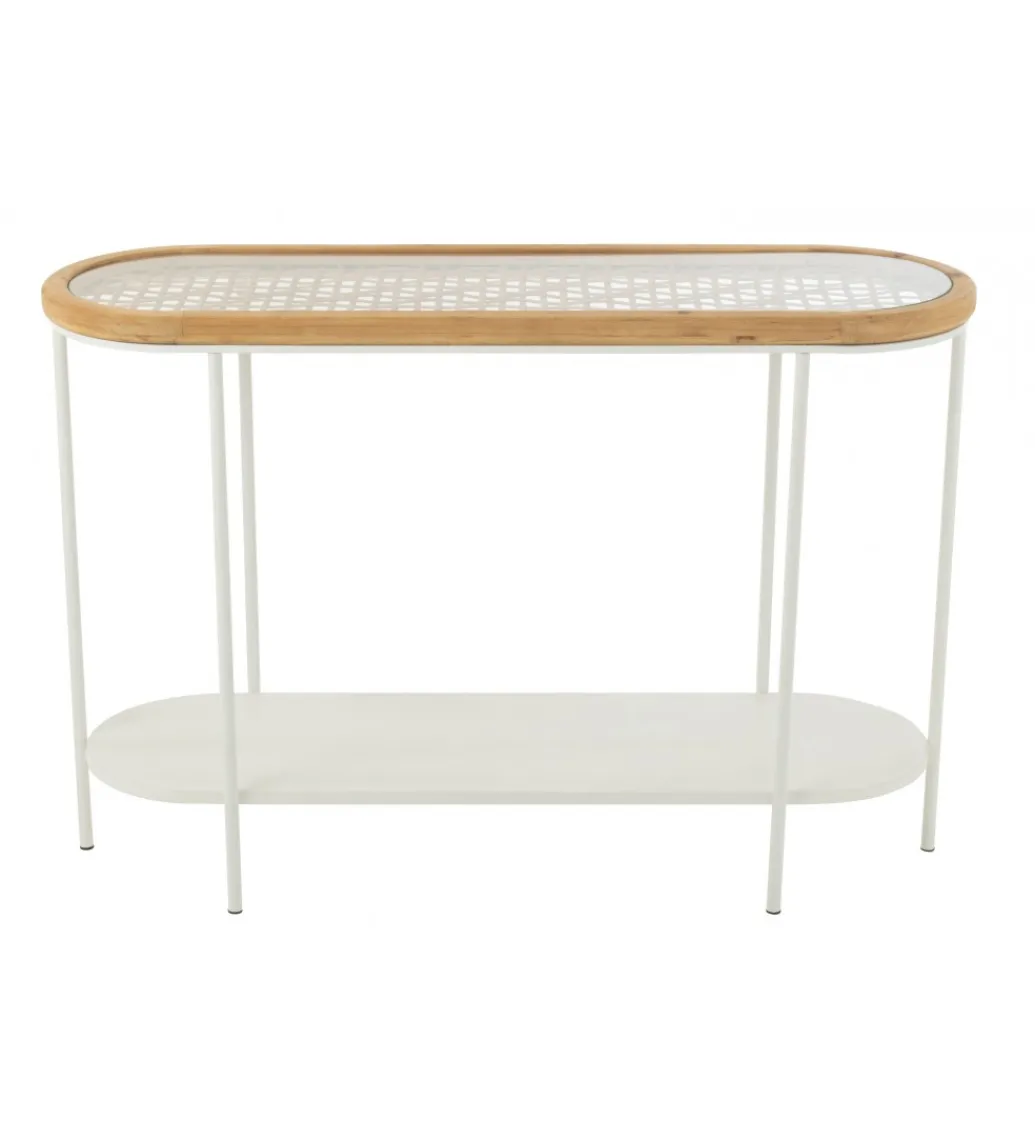 J-Line Konsola MATI 120 cm drewno biała