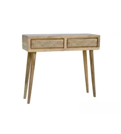 Imeri Konsola NORI 90 cm drewno akacja rattan