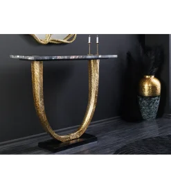 Invicta Interior - przedsprzedaż Konsola OMEGA 80 cm marmur czarny