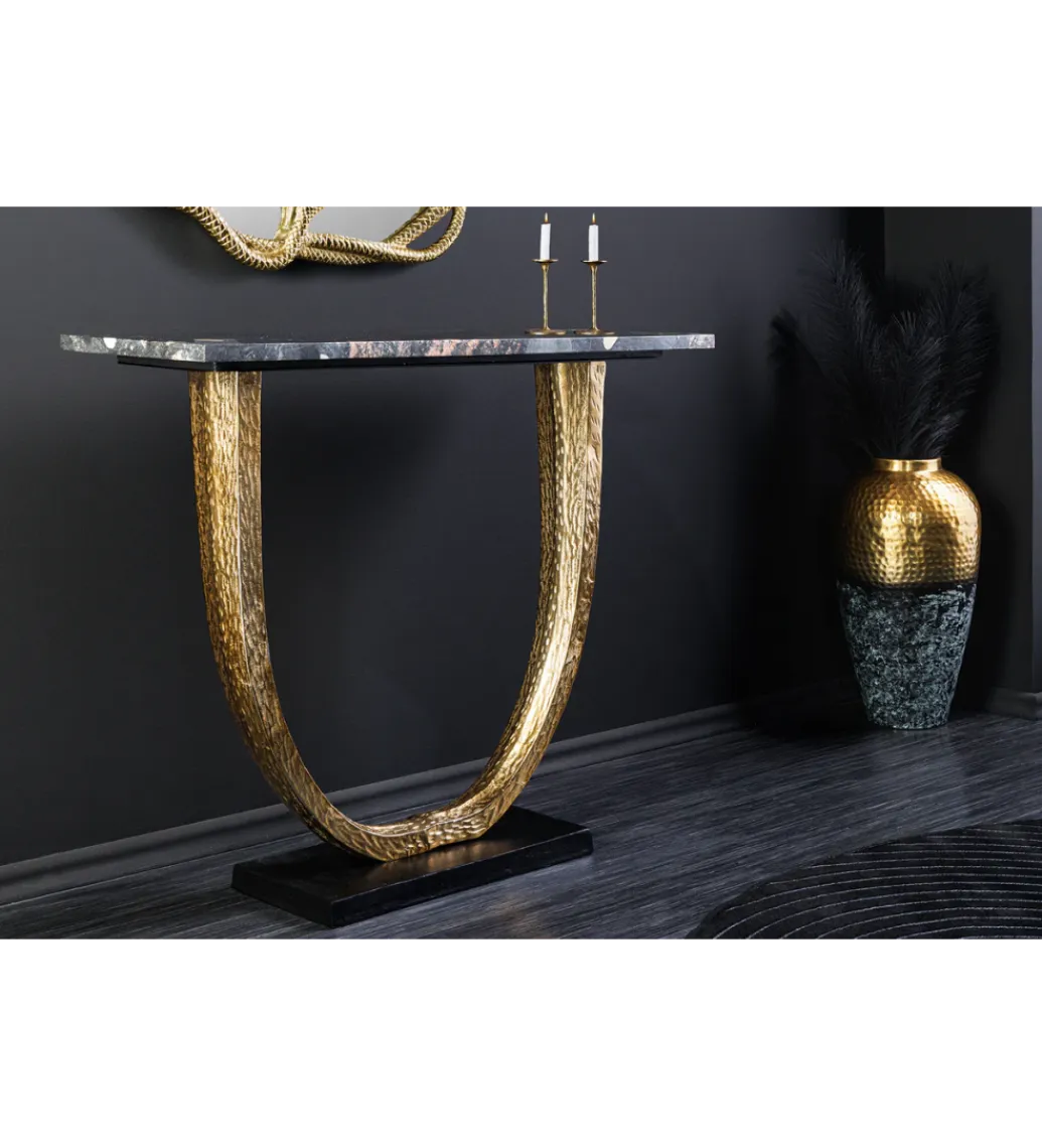 Invicta Interior - przedsprzedaż Konsola OMEGA 80 cm marmur czarny