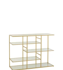 J-Line Konsola RACKYN 120 cm szklana złota