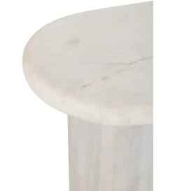 J-Line Konsola ROUNDEGO 91 cm marmur biały