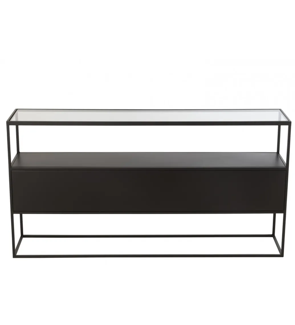 J-Line Konsola Square 140 cm czarna