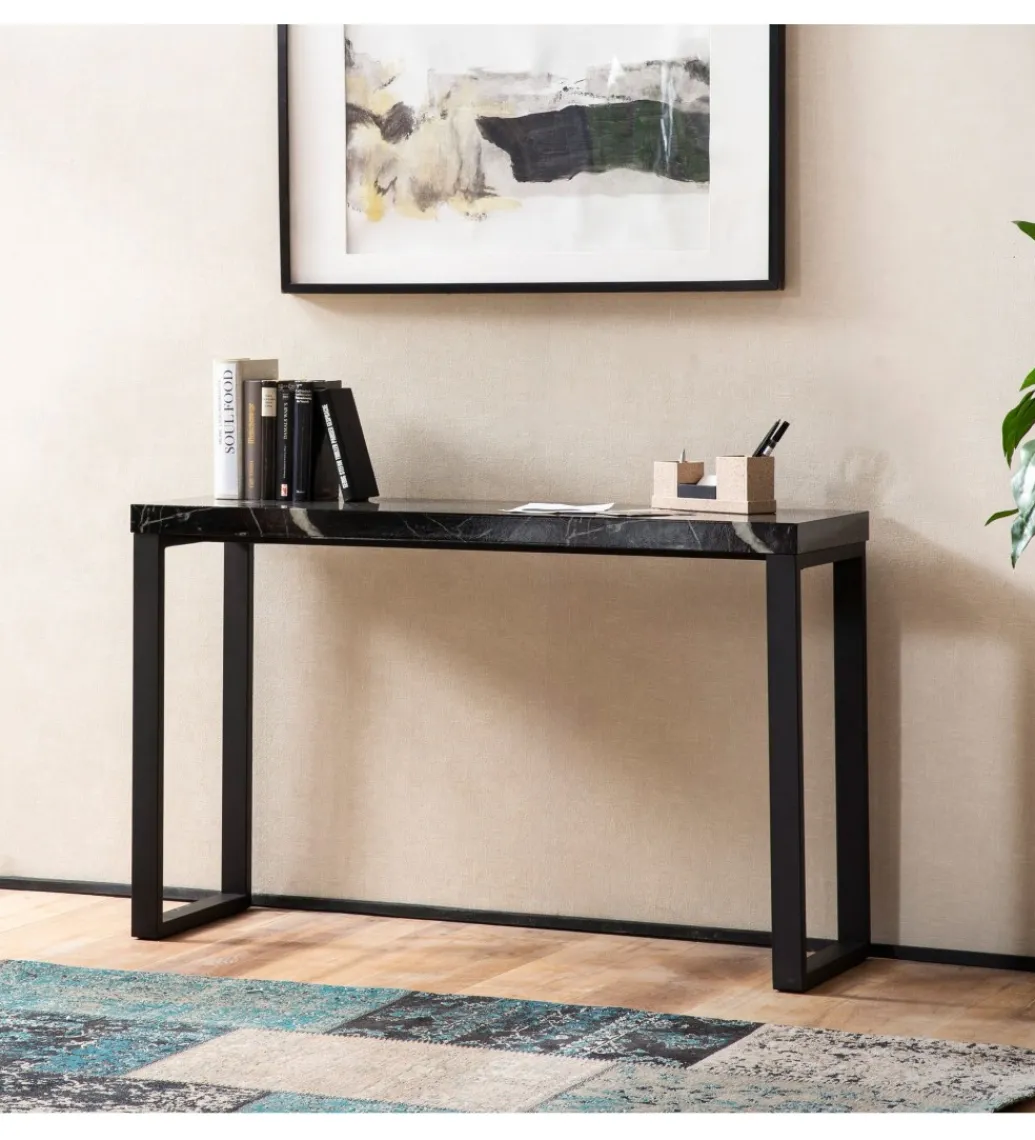 WOHNLING, GERMANY Konsola TOMLA 120 cm w optyce czarnego marmuru