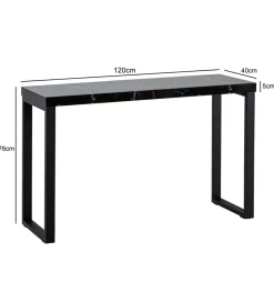 WOHNLING, GERMANY Konsola TOMLA 120 cm w optyce czarnego marmuru