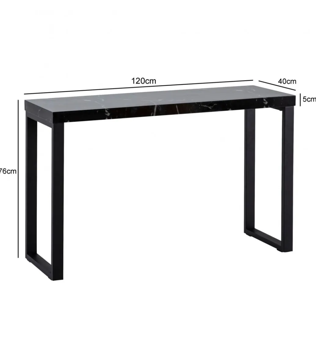 WOHNLING, GERMANY Konsola TOMLA 120 cm w optyce czarnego marmuru