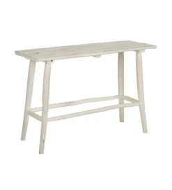 Zona-Design Konsola WORNYM 120 cm drewno teak biała przecierana