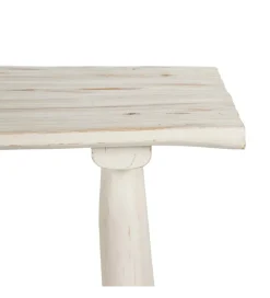 Zona-Design Konsola WORNYM 120 cm drewno teak biała przecierana