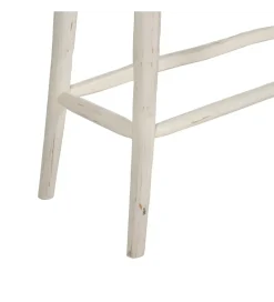 Zona-Design Konsola WORNYM 120 cm drewno teak biała przecierana