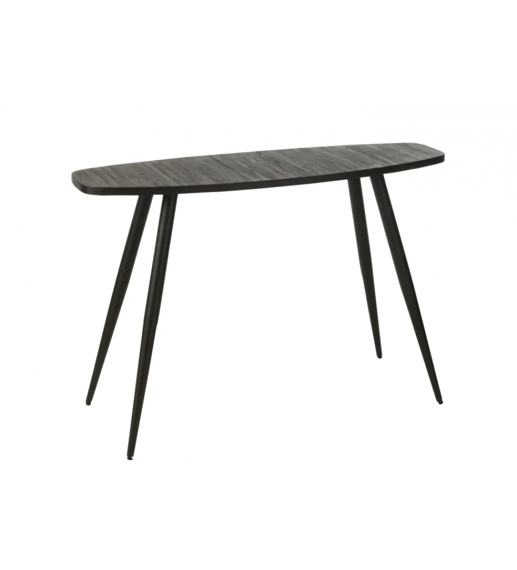 J-Line Konsola ZAMBIA 120 cm drewno teak czarna