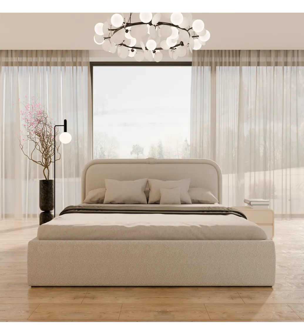 GZDDesign Łóżko tapicerowane LELI 140/160/180 cm x 200 cm ze stelażem i pojemnikiem na pościel w różnych kolorach do wyboru
