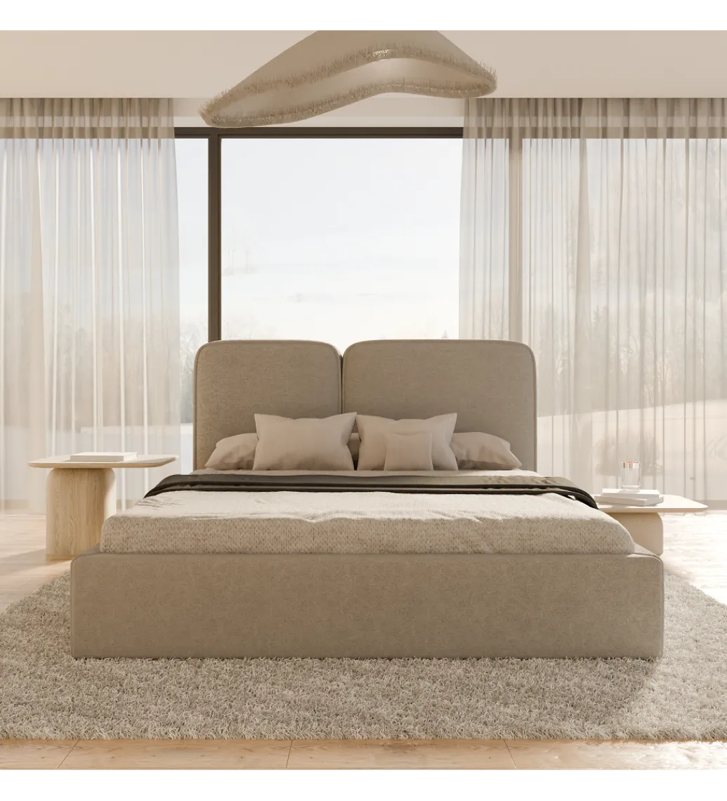 GZDDesign Łóżko tapicerowane MAMLO 140/160/180 cm x 200 cm ze stelażem i pojemnikiem na pościel w różnych kolorach do wyboru