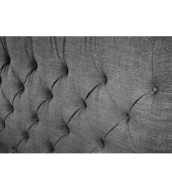 Invicta Interior Łóżko tapicerowane PARIS CHESTERFIELD 180 cm x 200 cm Szare lniane
