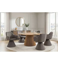 Invicta Interior Krzesło AMBIENTO 79 cm obrót 180 stopni szare