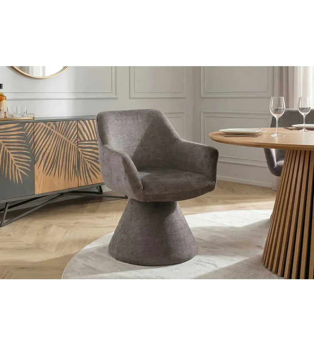 Invicta Interior Krzesło AMBIENTO 79 cm obrót 180 stopni szare