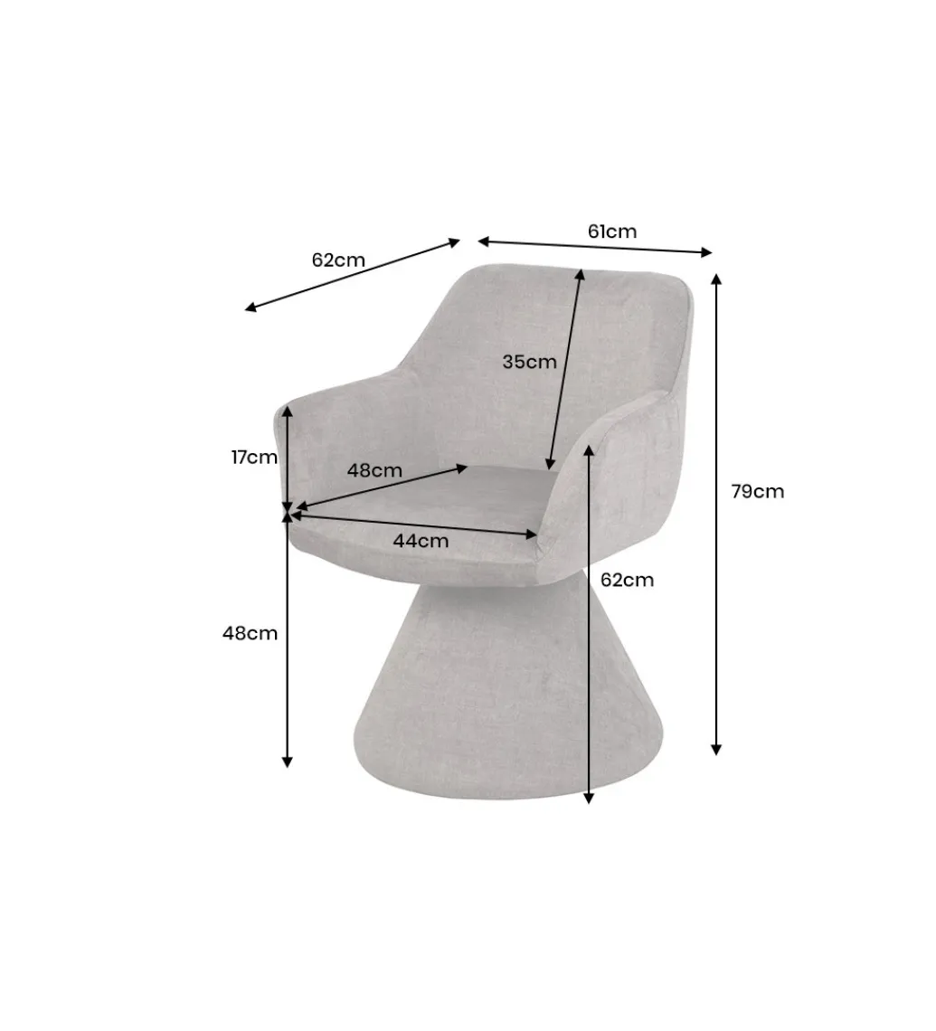Invicta Interior Krzesło AMBIENTO 79 cm obrót 180 stopni szare