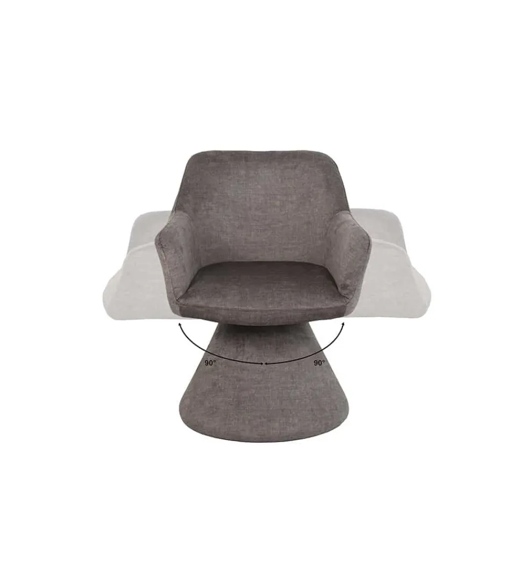 Invicta Interior Krzesło AMBIENTO 79 cm obrót 180 stopni szare