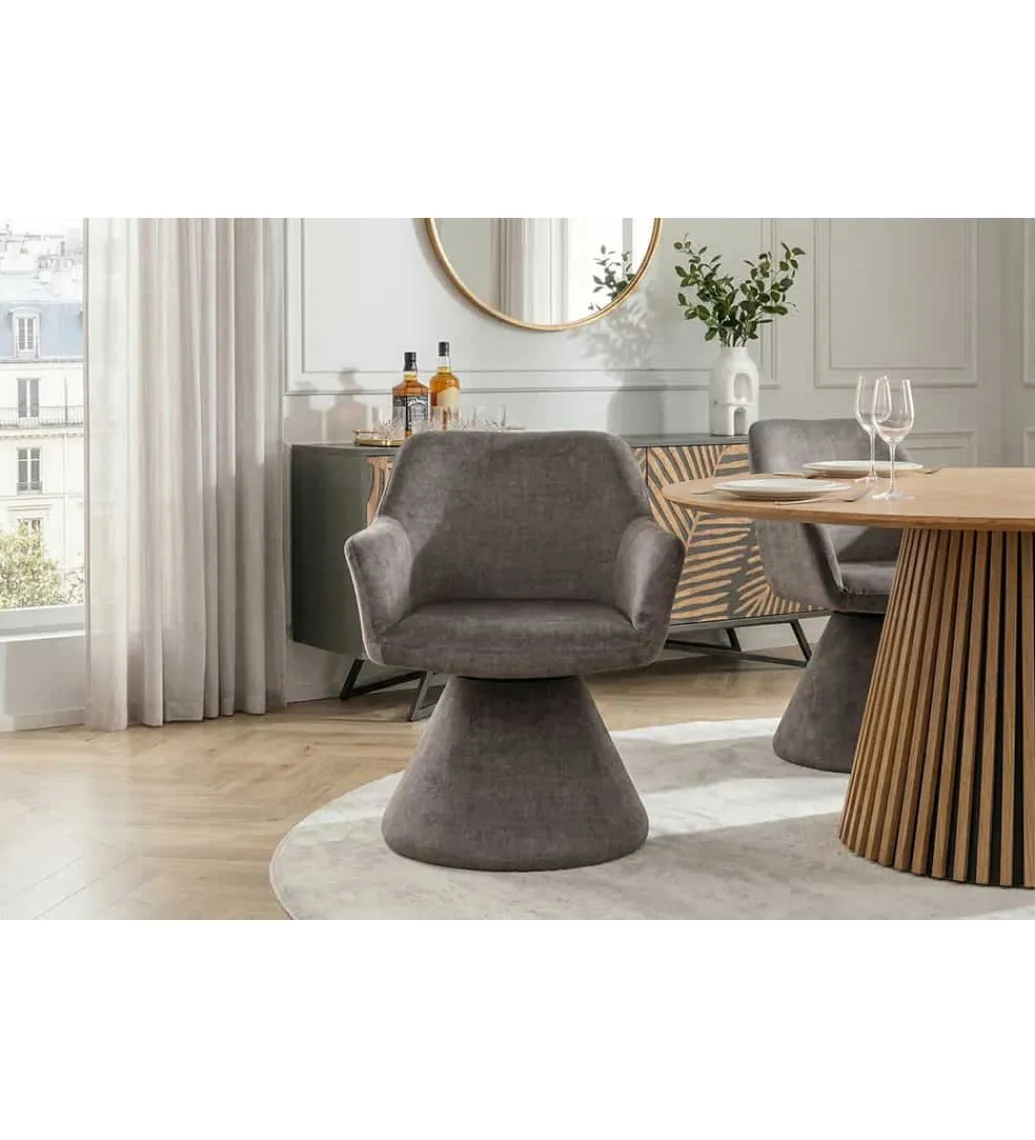 Invicta Interior Krzesło AMBIENTO 79 cm obrót 180 stopni szare