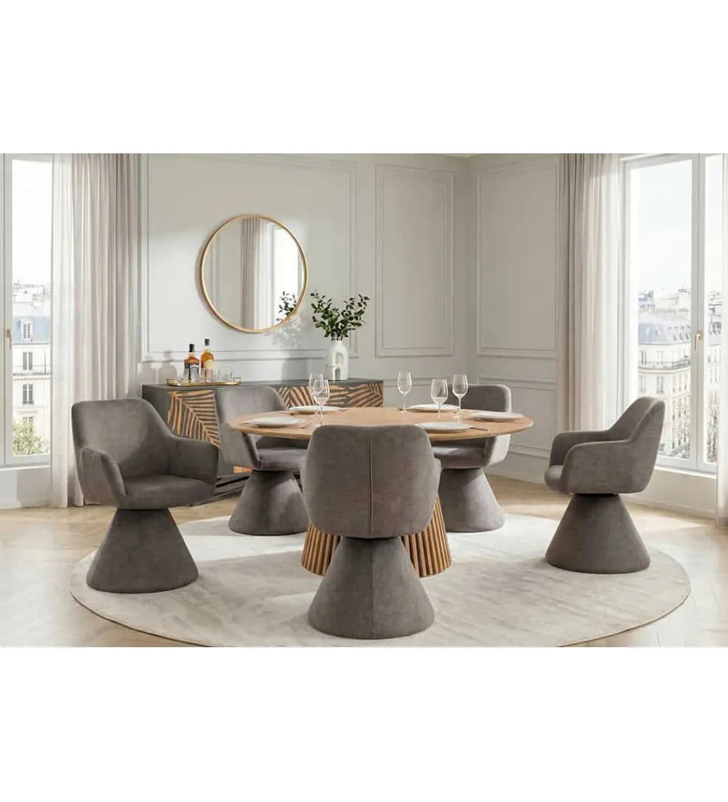 Invicta Interior Krzesło AMBIENTO 79 cm obrót 180 stopni szare