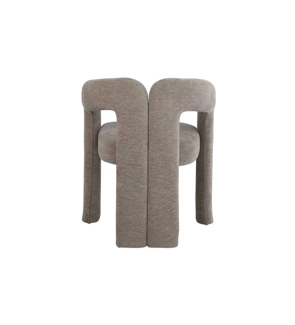 Invicta Interior Krzesło ARCH 77 cm szare tkanina teddy